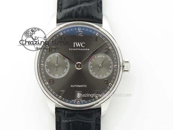 MIROTIME 0203 Portuguese Real PR IW500106 ZF 1:1 Best Edition Grey Dial On Black Leather Strap A52010 V Versatile 7306